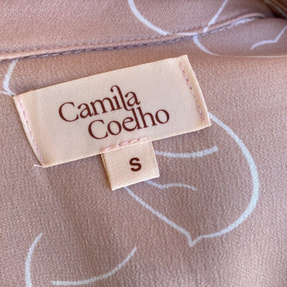 NWT Camila Coelho Top Blouse Blush Horse Motif sz Small CUTE! - Picture 7 of 8